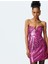Kalp Yaka Kolsuz Pullu Payetli Mini Bodycon Elbise 2