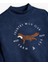 Uzun Kollu Tilki Baskılı Dik Yaka Şardonlu Pamuklu Sweatshirt 3