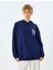 Arkası Baskılı Kapüşonlu Oversize Kolej Sweatshirt 3