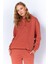 Eskitme/soluk Efektli Regular/normal Kalıp Kapşonlu Kanguru Cepli Örme Sweatshirt | Kiremit 3