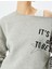 Omzu Açık Kayık Yaka Baskılı Oversize Sweatshirt 5