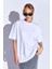 Beyaz Kalın Soft Dokulu Enjeksiyon Minimal Baskı Detaylı Oversize %100 Pamuk Unisex T-Shirt | 5397 1