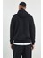 Kapüşonlu Basic Minimal Baskılı Sweat Siyah 5