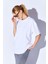 Beyaz Kalın Soft Dokulu Enjeksiyon Minimal Baskı Detaylı Oversize %100 Pamuk Unisex T-Shirt | 5397 3
