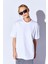 Beyaz Kalın Soft Dokulu Enjeksiyon Minimal Baskı Detaylı Oversize %100 Pamuk Unisex T-Shirt | 5397 4