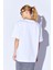Beyaz Kalın Soft Dokulu Enjeksiyon Minimal Baskı Detaylı Oversize %100 Pamuk Unisex T-Shirt | 5397 5