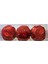 Kırmızı Yılbaşı Ağaç Süsleme Topu 8cm 3lü 2