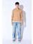 Oversize Yarım Fermuarlı Örgü Desen Yumuşak Dokulu Erkek Kazak | Vizon MANW519913-1 3