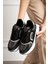 Beyaz Siyah Rahat Kalıp Kadın Sneaker 1