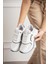 Beyaz Gri Rahat Kalıp Kadın Sneaker 1