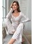 Çiçek Desenli Uzun Kollu Pijama Takımı 1