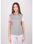 Sport Bisiklet Yaka Renkli Kol Gri Pamuk T-Shirt 1