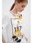 Sport Bisiklet Yaka Çiçek Baskılı Pamuk T-Shirt 3
