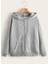 Kapüşonlu Fermuarlı Oversize Mevsimlik Gri Hırka / Sweatshirt 1