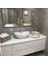 Beyaz Mermer 5 Parça Banyo Seti (Gold Aksesuarlı) Tepsi-Katı Sabunluk-Sıvı Sabunluk-Diş Fırçalık-Pamukluk 2