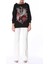 Kayık Yaka Baskılı Siyah Sweatshirt 2