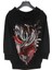 Kayık Yaka Baskılı Siyah Sweatshirt 5