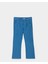 Bol Paça Logo Detaylı Mavi Denim Çocuk Pantolon 1