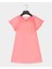 Tek Düğmeli Logolu Kısa Kol Çocuk Elbise 1
