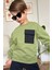 Erkek Çocuk Kapak Cepli Bisiklet Yaka Sweatshirt Haki Yeşil Eşofman Takım 3