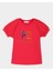 Logolu Kolları Düğmeli Kırmızı Çocuk T-Shirt 1