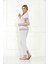 %100 Cotton Kısa Kol Gömlek Yaka Pijama Takımı 98019 Gri M 3