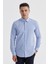 Mavi Slim Fit Desenli Cepsiz Erkek Gömlek 2
