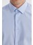 Mavi Slim Fit İtalyan Yaka Klasik Kravatlık Pamuklu Gömlek 3