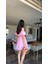 Pembe Volanlı Elbise 4