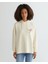 Kadın Krem Oversize Fit Kapüşonlu Logolu Sweatshirt 42524330T.130 1