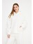Kadın Kapüşonlu Sweatshirt Ekru 1