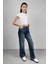 Kız Çocuk Yüksek Bel Cotton Palazzo Jean Pantolon 2