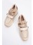 Berge Bej Rose Kadın Cırtlı Dolgu Taban Spor Sneakers 2