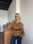 Kadın Kemerli Kaşe Hırka Camel 1