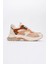 Crown Bej Taba Bağcıklı Kadın Kalın Taban Spor Sneakers 4