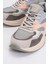 Crown Buz Pudra Multi Bağcıklı Kadın Kalın Taban Spor Sneakers 3