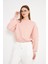 Kadın Bisiklet Yaka Sweatshirt Pembe 3