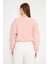 Kadın Bisiklet Yaka Sweatshirt Pembe 4
