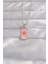 316L Çelik Gümüş Renk Pembe Mineli Güneş Model Tarot Kolye 1