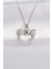 316L Çelik Zincir Gümüş Renk Inci Taş Detay Zirkon Taşlı Kalp Kolye 1