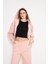 Kadın Kapüşonlu Fermuarlı Sweatshirt Pembe 1