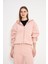 Kadın Kapüşonlu Fermuarlı Sweatshirt Pembe 3
