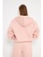 Kadın Kapüşonlu Fermuarlı Sweatshirt Pembe 4