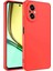 Realme C67 Uyumlu Silikon Kılıf - Kamera Korumalı Esnek Pastel Renk Kapak - Kırmızı 1