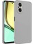 Realme 12 Lite Uyumlu Silikon Kılıf - Kamera Korumalı Esnek Pastel Renk Kapak - Gri 1