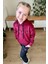 Kız Çocuk Buket Çiçek Işlemeli Kadife Sweatshirt Eşofman Altı Bordo Eşofman Takım 1