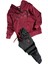 Kız Çocuk Buket Çiçek Işlemeli Kadife Sweatshirt Eşofman Altı Bordo Eşofman Takım 4
