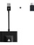 Usb+Type-C Adaptör Android Kablosuz Carplay Adaptör Çevirici Siyah Uyumlu 2