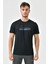 Siyah Baskı Detaylı O Yaka Standart Kalıp Erkek T-Shirt 1