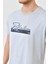 Gri Baskı Detaylı O Yaka Standart Kalıp Erkek T-Shirt 5